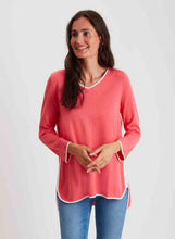 Load image into Gallery viewer, Pima Cotton V-Neck Contrast Trim Tunic #204344