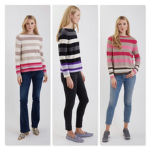 Load image into Gallery viewer, Cashmere Multi-color Stripe Sweater #191124