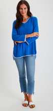 Load image into Gallery viewer, Pima Cotton V-Neck Contrast Trim #204344