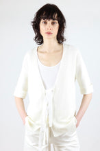 Load image into Gallery viewer, Pima Cotton V-Back Cardigan with Links #p4333