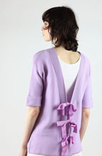 Load image into Gallery viewer, Pima Cotton V-Back Cardigan with Links #p4333