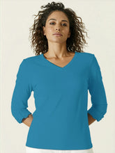 Load image into Gallery viewer, Pima Cotton V Neck 3/4 Tab Sleeve #04397
