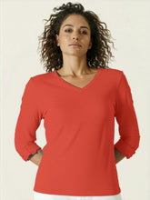 Load image into Gallery viewer, Pima Cotton V Neck 3/4 Tab Sleeve #04397
