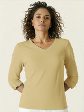 Load image into Gallery viewer, Pima Cotton V Neck 3/4 Tab Sleeve #04397
