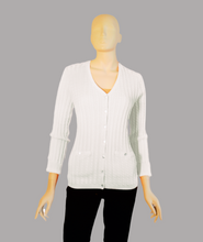 Load image into Gallery viewer, V Neck Cable Cardigan 3/4 Sleeve #13394
