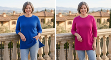 Load image into Gallery viewer, Plus-Size Cashmere Tunic Sweater #15-006
