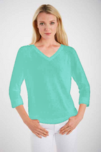 Load image into Gallery viewer, Pima Cotton V-Neck Shaker 3/4 Sleeves #153359hh
