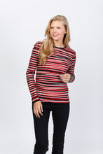 Load image into Gallery viewer, Pima Cotton Broken Stripe Crew Neck #161350
