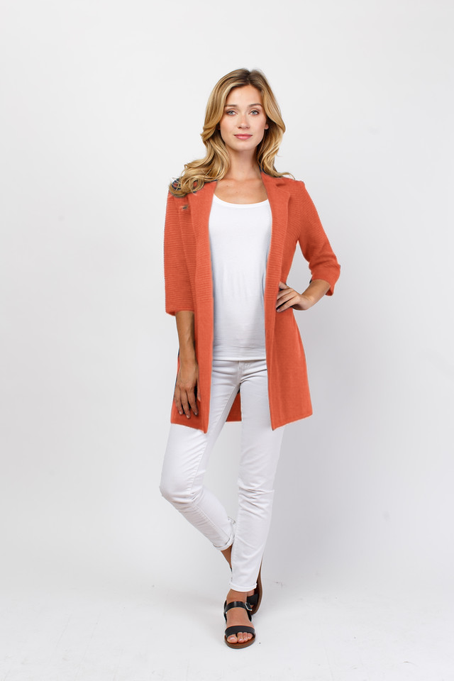 Pima Cotton Ottoman Stitch Cardigan #163321