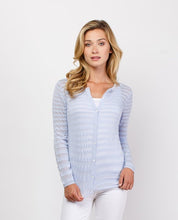 Load image into Gallery viewer, Pima Cotton Variegate Strip Cardigan #163327
