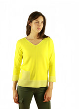 Load image into Gallery viewer, Cashmere Plaited Trim V Neck #173106
