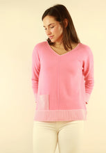 Load image into Gallery viewer, Cashmere Plaited Trim V Neck #173106
