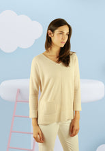 Load image into Gallery viewer, Cashmere Plaited Trim V Neck #173106
