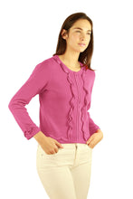 Load image into Gallery viewer, Pima Cotton Ruffle Trim Jacket #173321
