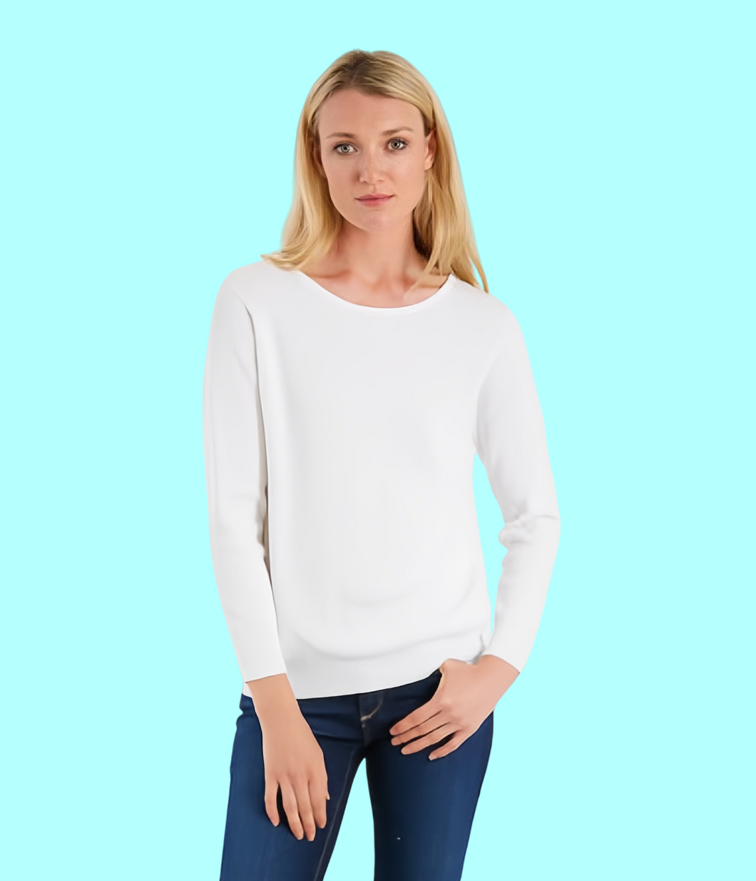 Pima Cotton Pullover w/Criss-Cross Back Long Sleeve #183353