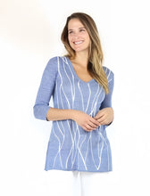 Load image into Gallery viewer, V Neck Tunic w Vine Chain Stitch #184900

