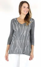Load image into Gallery viewer, V Neck Tunic w Vine Chain Stitch #184900
