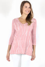 Load image into Gallery viewer, V Neck Tunic w Vine Chain Stitch #184900
