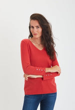 Load image into Gallery viewer, V Neck Cashmere with Button Cuff #193127
