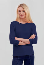 Load image into Gallery viewer, Pima Cotton Long Sleeve Top with Lace Cuff Detaile #194306
