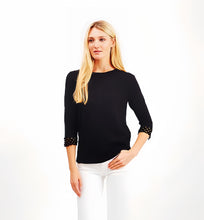 Load image into Gallery viewer, Pima Cotton Long Sleeve Top with Lace Cuff Detaile #194306
