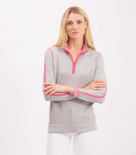 Load image into Gallery viewer, Pima cotton Zip Polo W/Contrast Stripe Inside #194322
