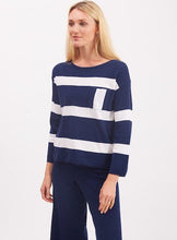 Load image into Gallery viewer, Pima Cotton Boxy Block Stripe Pullover #194330

