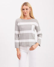 Load image into Gallery viewer, Pima Cotton Boxy Block Stripe Pullover #194330
