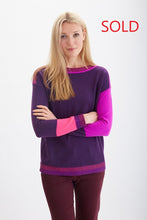 Load image into Gallery viewer, Color-block Crew Neck Cashmere #201135
