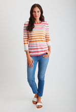 Load image into Gallery viewer, Multi-color Stripe Crew Neck Top #204337
