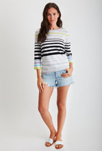 Load image into Gallery viewer, Multi-color Stripe Crew Neck Top #204337
