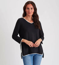 Load image into Gallery viewer, Pima Cotton V-Neck Contrast Trim Tunic #204344
