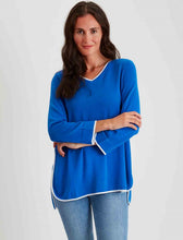 Load image into Gallery viewer, Pima Cotton V-Neck Contrast Trim Tunic #204344
