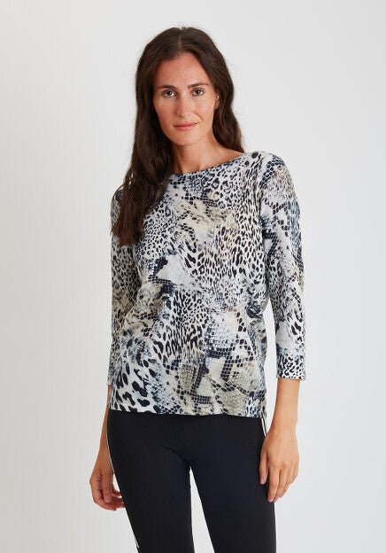 Snake Print Crew Neck #204911
