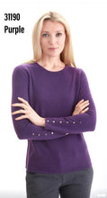 Load image into Gallery viewer, Women Cashmere Cuff Button Sweater #31190 TT
