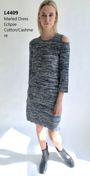 Closed-out: Marled Dress in Cotton/Cashmere #L4409 Eclipse / L