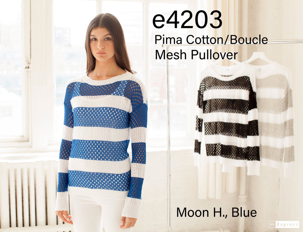 Close-Out Sale E4203 Mesh Pullover Pima Cotton/Boucle