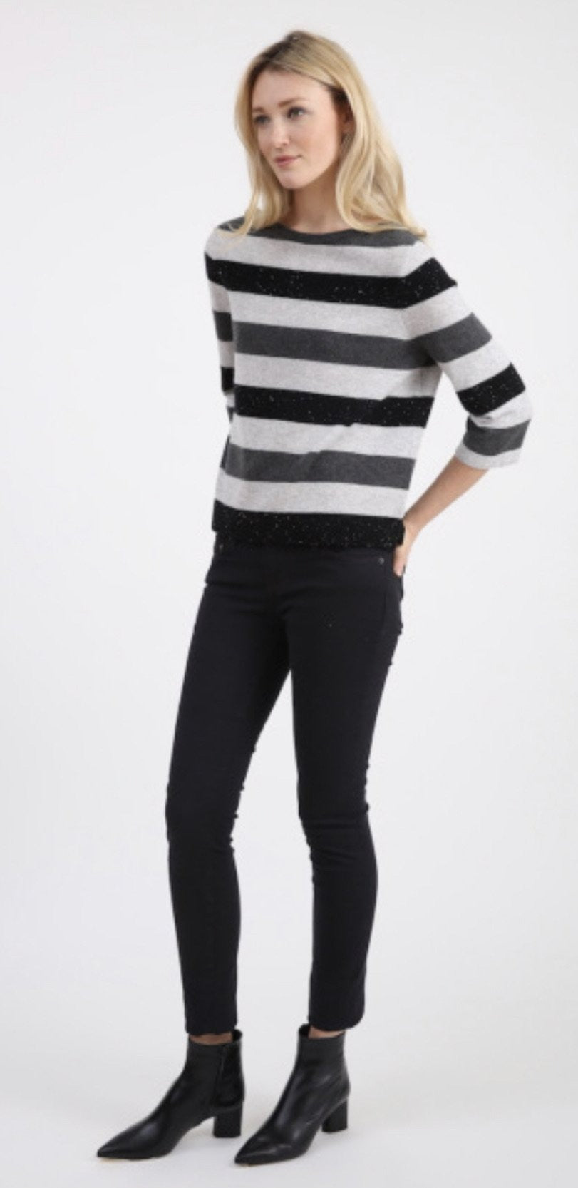 Cashmere Striped Boatneck #181123